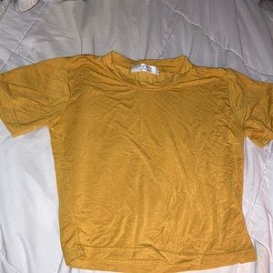 Women’s mustard yellow BEAN top, made in korea